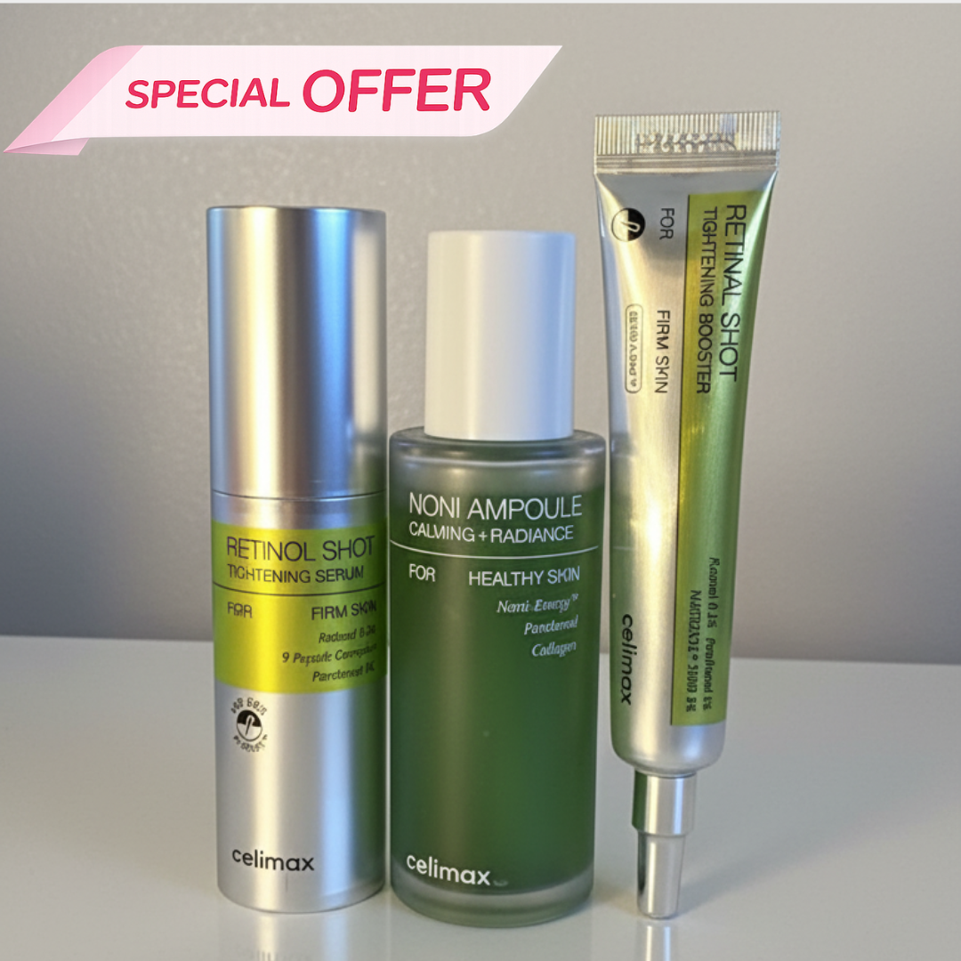 Pack Anti-Âge & Fermeté – Celimax Retinol Shot Tightening Serum + Celimax Noni Ampoule + Celimax Retinal Shot