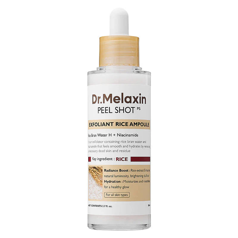 Dr. Melaxin Peel Shot White Rice Ampoule – Sérum Exfoliant Éclat au Riz Blanc 80 ml