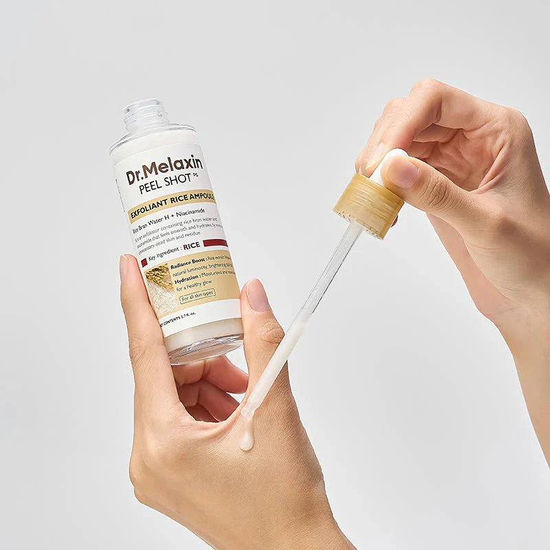Dr. Melaxin Peel Shot White Rice Ampoule – Sérum Exfoliant Éclat au Riz Blanc 80 ml