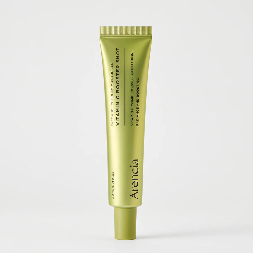Arencia – Vitamin C Booster Shot | Crème Visage & Contour des Yeux | Complexe Vitamine C 5% + Glutathione | Éclat & Boost | 30ml